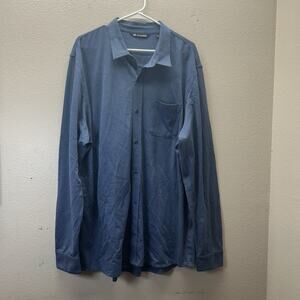 Travis‎ Mathew Men's XXL Button Up Shirt Blue Casual Light Weight Performance